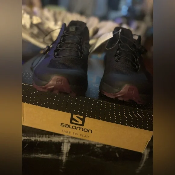 Salomon Trail Running Sense Pro 3 W Shoes in Black and Purple - Picture 1 of 4